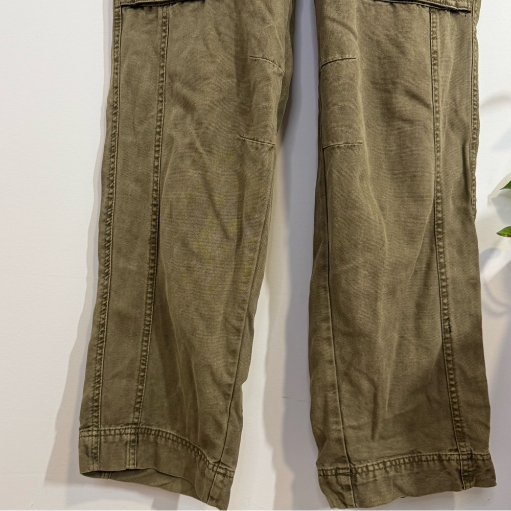 Free People Go West Utility Jumpsuit Army Sage Military Green Belted Fall Large - Picture 6 of 16